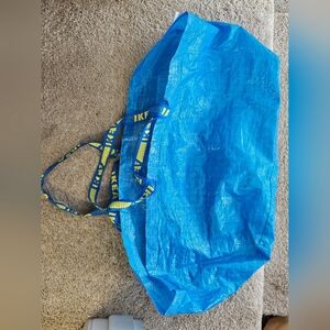 IKEA Blue Shopping Bag with Yellow Accents